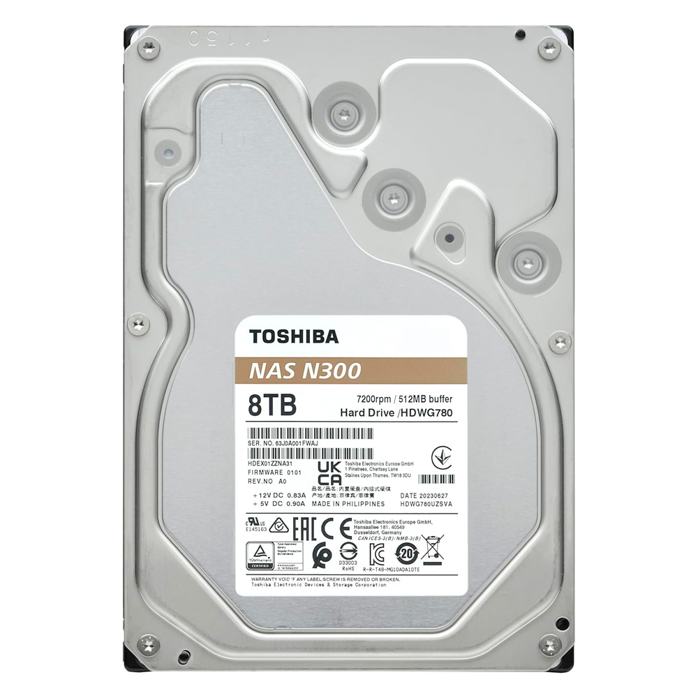 Disco Duro Para Nas Toshiba N300 8Tb 3.5" 7200Rpm 256Mbs Hdwg780Xzsta