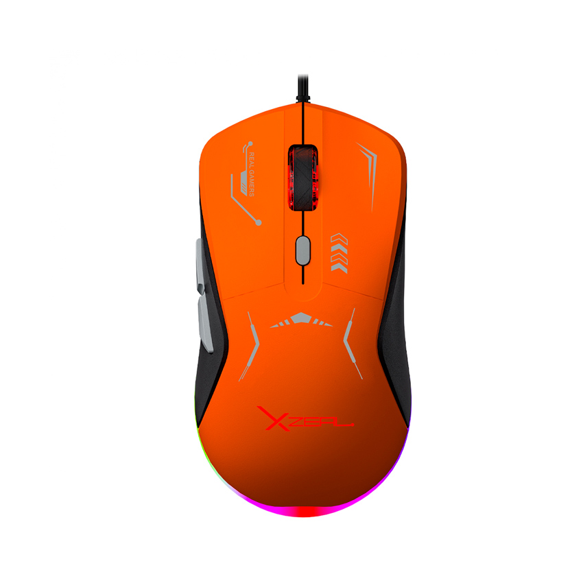 Mouse Gamer Xzeal Xzpm1Ng Óptico 7200Dpi 6 Botones Alámbrico Usb-A Naranja