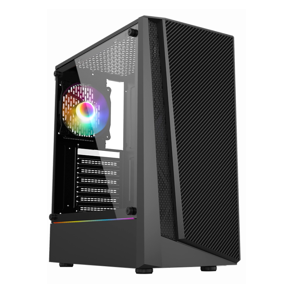 Gabinete Gamer Jaguar Warrior Falcon Atx Con Ventana Rgb Negro