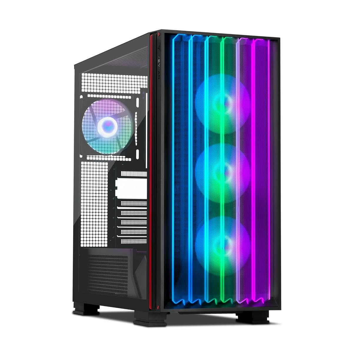 Gabinete Gamer Yeyian Mirage X Rgb Midi-Tower Atx Negro Ycf-Epmir-X1