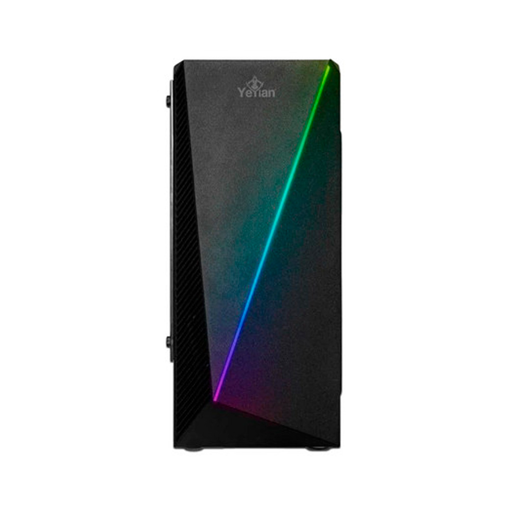 Gabinete Yeyian Crescent Master Rgb Midi-Tower Atx Con Ventana Sin Fuente De Poder Ych-Lar01Bk