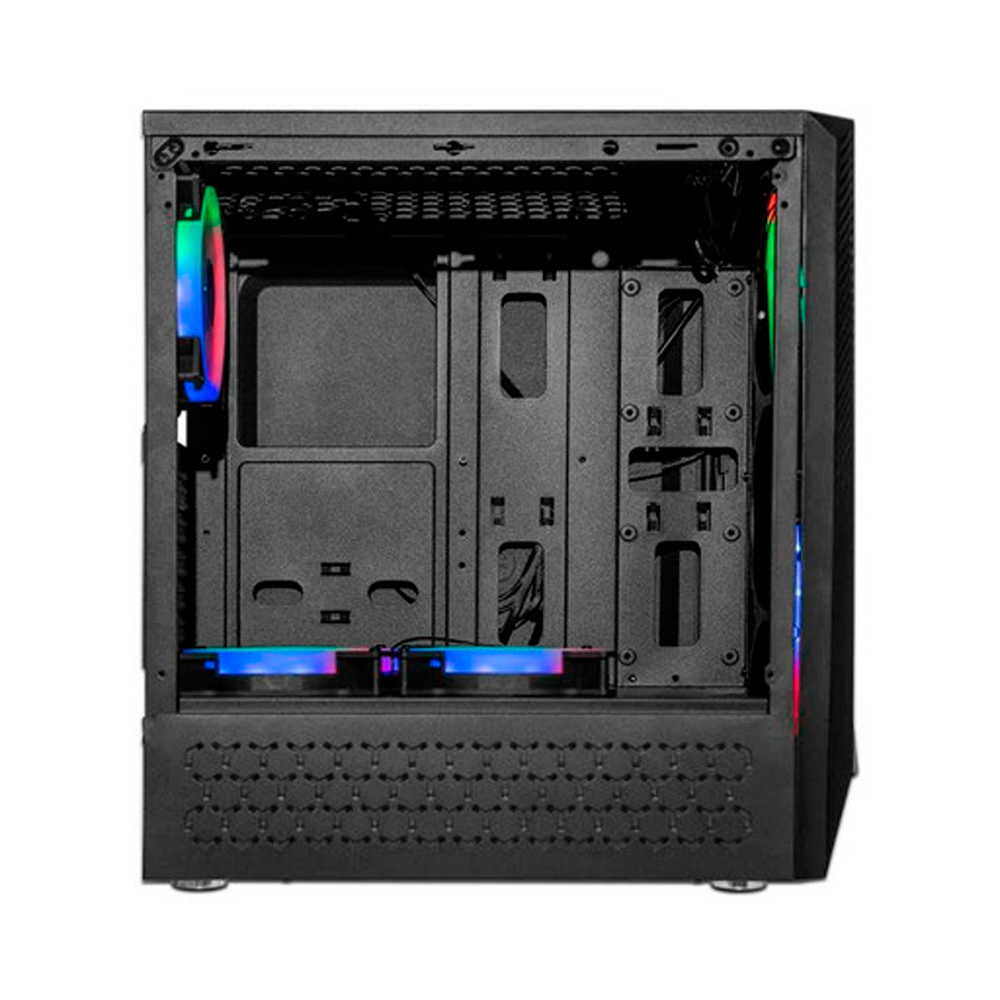 Gabinete Yeyian Crescent Master Rgb Midi-Tower Atx Con Ventana Sin Fuente De Poder Ych-Lar01Bk
