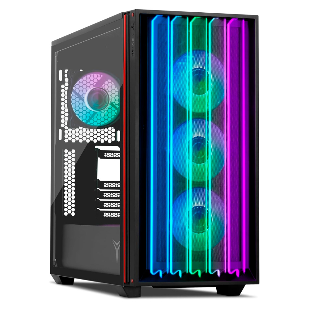 Gabinete Gamer Yeyian Mirage S Rgb Midi-Tower Atx Negro Ycm-Apmir-S1
