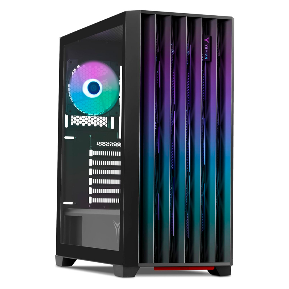 Gabinete Yeyian Phoenix Midi-Tower Atx Vidrio Templado 4X 120Mm Argb Instalados Negro Ycm-Appho-01