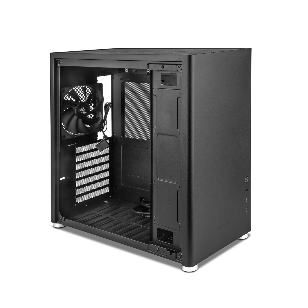 Gabinete Gamer Yeyian Hussar Plus Midi-Tower Atx Usb 3.2 1X 120Mm Sin Fuente Negro Ycm-Ashus-01