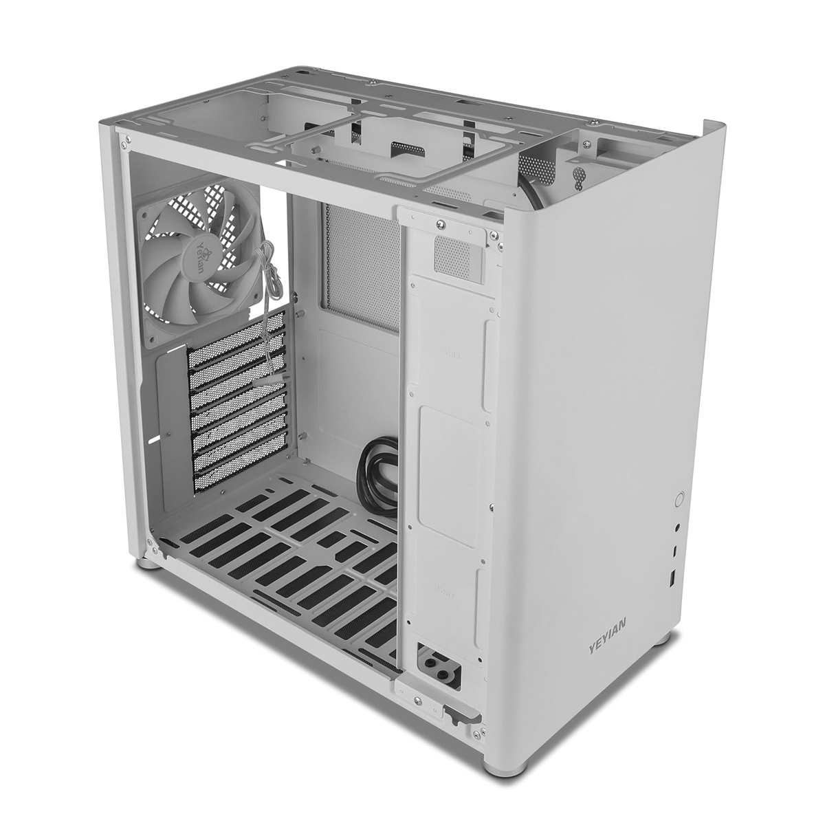 Gabinete Gamer Yeyian Hussar Plus Midi-Tower Atx Usb 3.2 1X 120Mm Sin Fuente Blanco Ycm-Ashus-01Wh