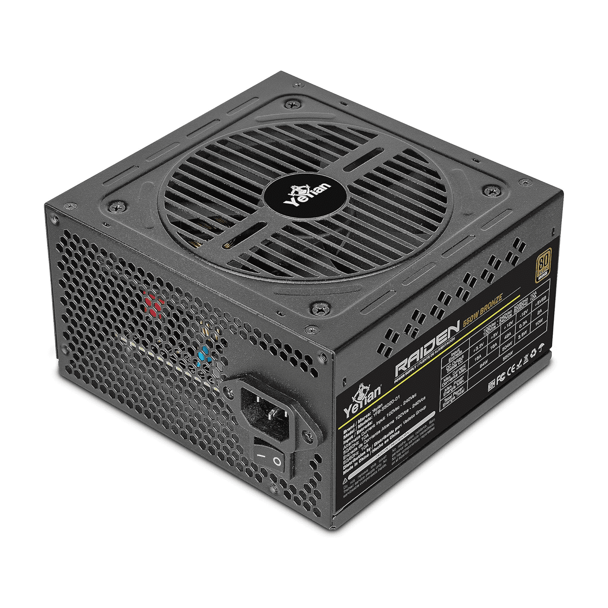 Fuente De Poder Yeyian Raiden 550W 80 Plus Bronze Atx 2.0 Yfb-55020-01
