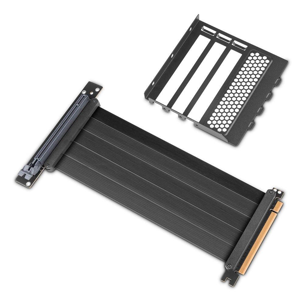 Cable De Extensión Pci-E 4.0 Yeyian Riser Mirage 420Mm Para Gpu En Vertical Negro Yyg-Gchvt-P1