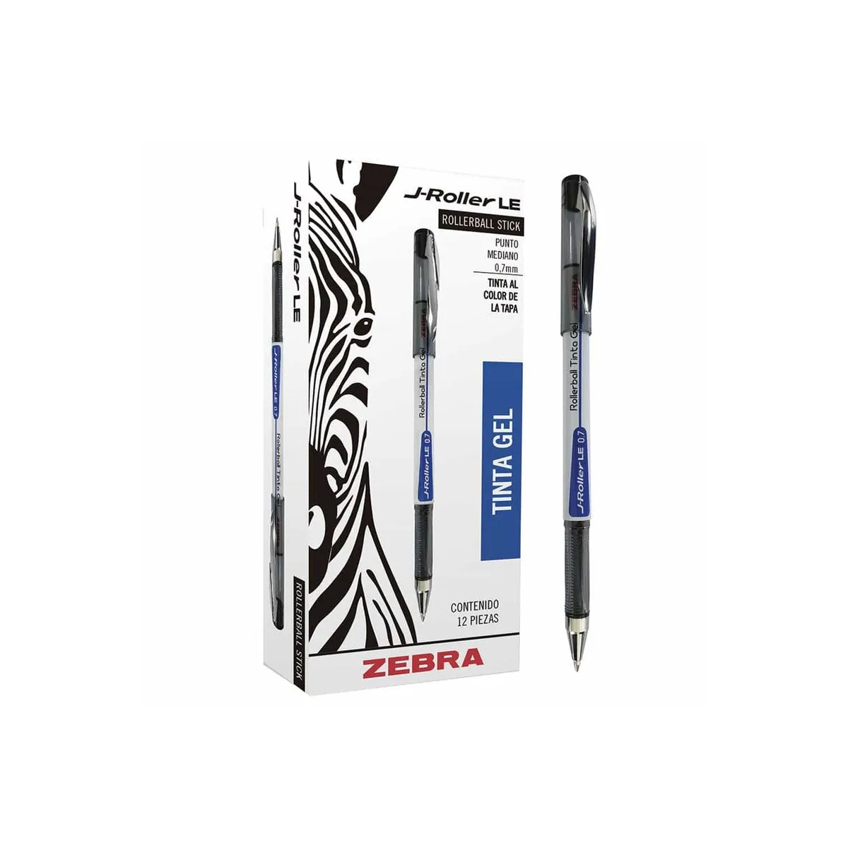 Bolígrafo Zebra J-Roller Le 8000-Le Tinta En Gel Negro Punto Mediano 0.7Mm