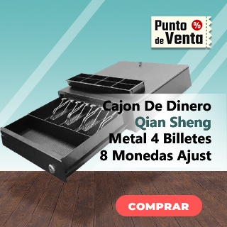 Cajon De Dinero Qian Sheng Metal 4 Billetes 8 Monedas Ajust