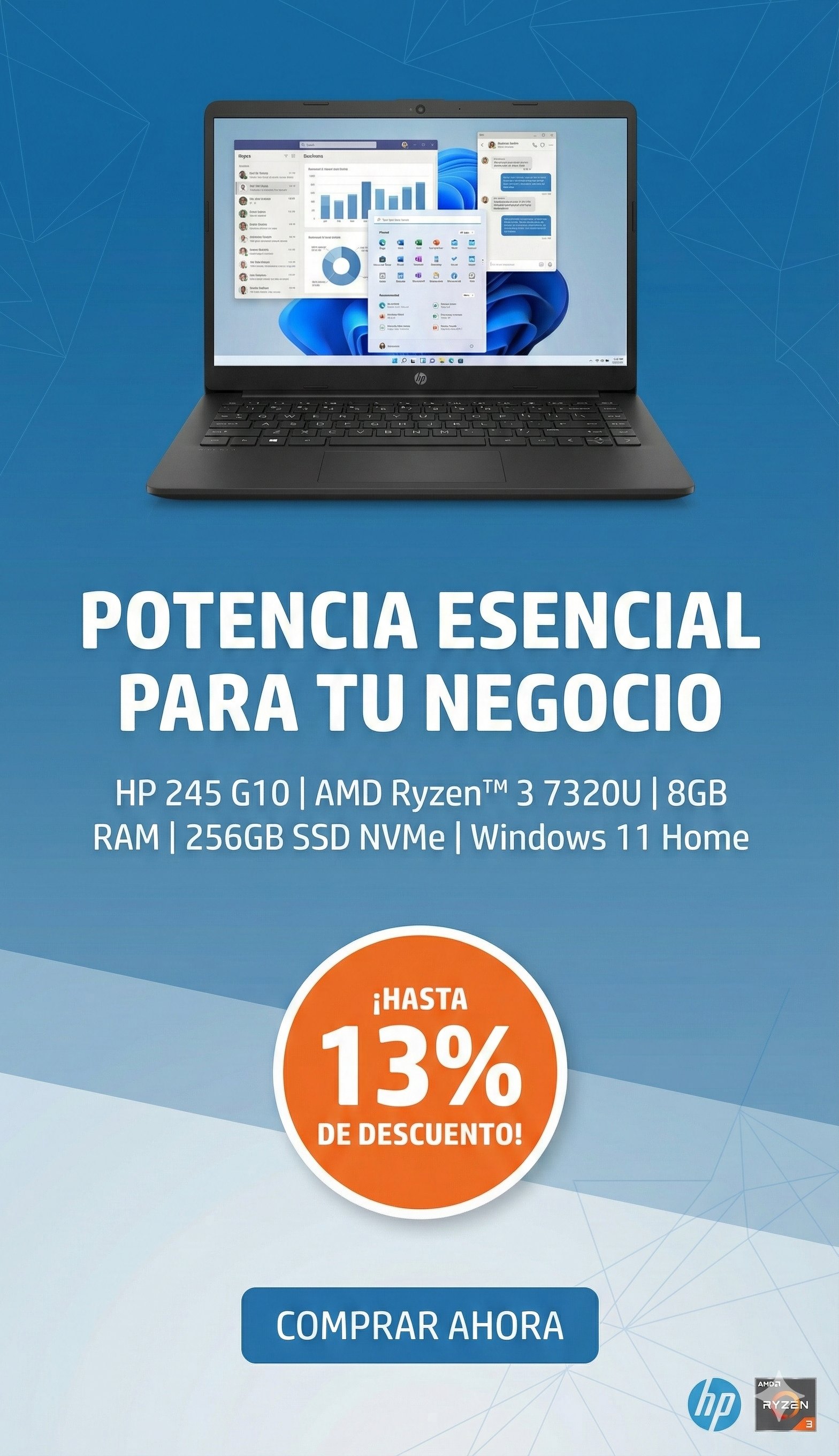 HP Ryzen3 Esencial Negocios
