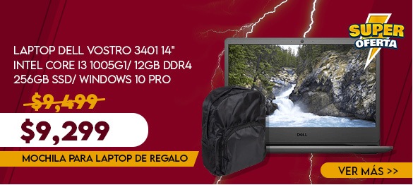 Laptop Dell Vostro 3401 14" Intel Core I3 1005G1 12Gb Ddr4 256Gb Ssd Windows 10 Pro