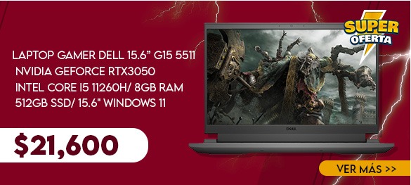 Laptop Gamer Dell G15 5511 Nvidia Geforce Rtx3050 Intel Core I5 11260H 8Gb 512Gb Ssd 15.6" W11