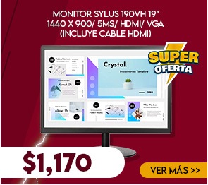 Monitor Sylus 190Vh 19" 1440X900 5Ms Hdmi, Vga con cables HDMI