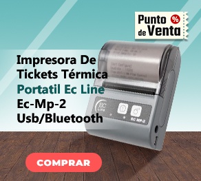 Impresora De Tickets Portatil Termica Ec Line Ec-Mp-2 Usb/Bluetooth